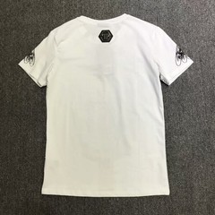 PHILIPP PLEIN INDIAN T-SHIRT PHILIP SKULL RHINESTONE SKULL POLO T-SHIRT