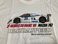 MAZDA 767 MAZDASPEED Le Mans 24 Hours Vintage Tee T Shirt One Size White 1988