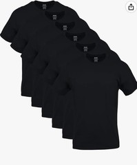Gildan Men’s Crew T-Shirts, Multipack, Style G1100 S-2XL 6 in Pack Black Color