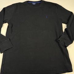 Polo Ralph Lauren Sleepwear XL Black Waffle Knit Long Sleeve Shirt