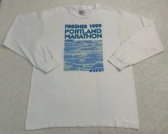 Vintage 1990s 1999 Nike Portland Marathon Race Finisher Long Sleeve T-Shirt, M L