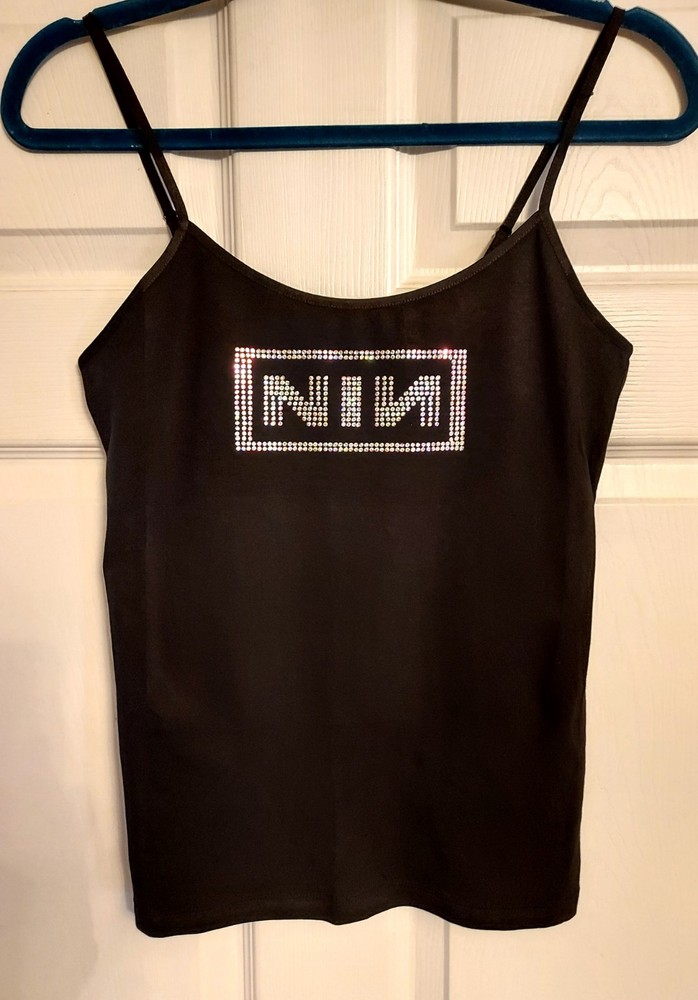 Nine inch nails Tank Top Rhinestones That Change Color. Nin Tank Shirt Any Size