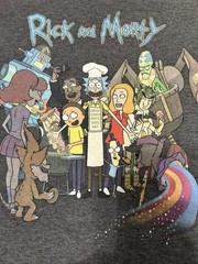 Rick And Morty Adult Swim Gray Short Sleeve Graphic Shirt Men’s XXL