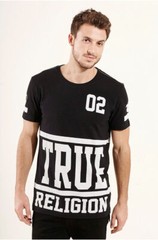 $95 TRUE RELIGION Black White STARTER Oversized Fit Designer Graphic T-shirt NWT