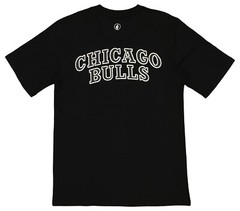 FISLL NBA Men’s Chicago Bulls Team Color, Name and Logo Premium T-Shirt