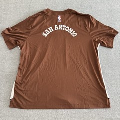 Nike San Antonio Spurs City Edition Brown Short Sleeve Shooting Shirt Size 2XL-T
