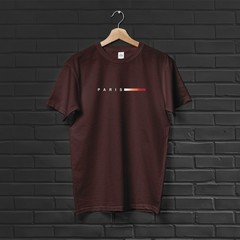 Breathable Round Neck T-Shirt with Paris Print for All Season Casual and Formal