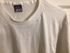 Vintage Single Stitch BVD Plain White Tee Shirt Large 100% Combed Cotton New