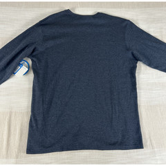 NWT Columbia Men’s Sz L Long Sleeve Waffle Knit Graphic T Shirt Blue Preppy