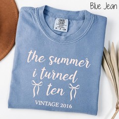 Custom 10th Birthday Shirt Summer I Turned 10 Ten Year Old Unisex Birthday Tee