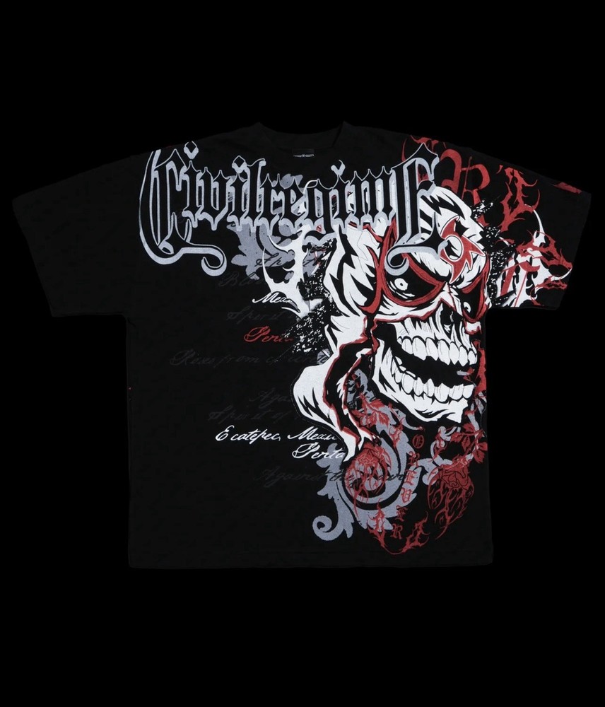 Civil Regime CERO MIEDO AMERICAN CLASSIC OVERSIZED TEE IN BLACK – Size XL