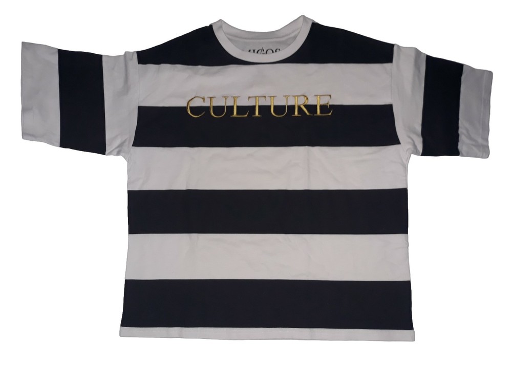 MIGOS CULTURE 2018 Embroidered Striped Men’s Shirt Culture Shirt Size SMALL NEW