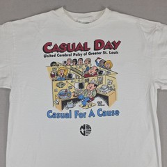Vintage United Cerebral Palsy Casual Day Shirt Mens XL White St. Louis Cartoon