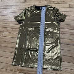 ASOS Shiny Gold Shirt Adult S Metallic Bright Shiny Disco 1970s NY Club Scene