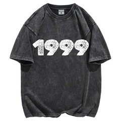 Vintage Letter Graphic T-Shirt 100% Cotton Oversized Streetwear Lace Up Tee