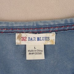 32 Bar Blues Large Mens T Shirt Pocket Stretch Boxy 23×28