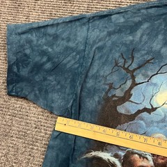 THE MOUNTAIN T-Shirt Men’s XL Teal Blue Tie-Dye Zombie Graphic Cotton