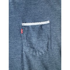Levis Mens Small Navy Blue Heather Pocket T-Shirt Short Sleeve Crew Neck Tee