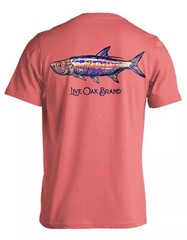 Live Oak Brand Painted Tarpon Fish Unisex Comfort Colors Pocket Short Sleeve, XL