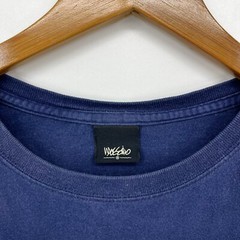 Mossimo T-Shirt Men’s L Navy Blue Vtg 90s Short Sleeve Crew Neck Distressed USA