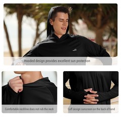 Men’s UPF 50+ UV Sun Protection Hoodie Long Sleeve Rash Guard Hiking Fishing …