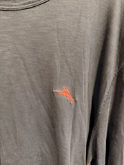 Tommy Bahama Men Gray Pima Cotton Long Sleeve Tee Size L