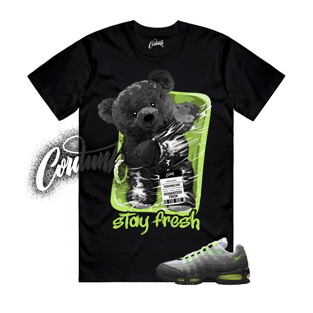 Air Max 95 Big Bubble Neon Black Yellow Cool Grey 2025 T Shirt Match STAY