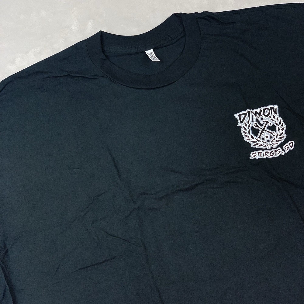 Dixxon Flannel Co Gray Sketchy Crest Sturgis T Shirt Mens 3XL Black Short Sleeve