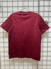 NEW-MEN’S HUGO BOSS T-SHIRT WITH MONOGRAM JACQUARD, #50503121, DARK RED $148.00