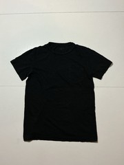 Unis Made In USA 100% Cotton Black Blank Crewneck S/S Pocket T-Shirt Sz. M