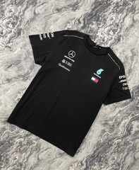 Mercedes AMG Petronas F1 Black Short Sleeve Big Logo T-Shirt Men Size XL Balck