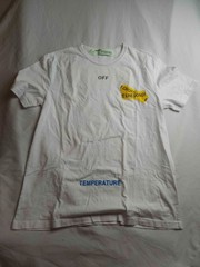 Off-White Temperature Fire Line Do Not Cross T-Shirt Men Medium Urban Streetwear