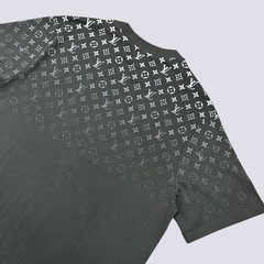 LOUIS VUITTON Classic Gradient Monogram Motif T-Shirt Gray Mens Tee Size L
