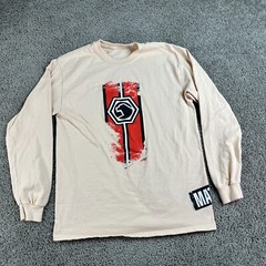 Matco Tools Shirt Mens Small Orange Black Wrap Around Print Long Sleeve Mechanic