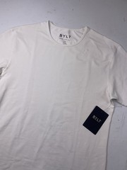 NWT BYLT Premium Basics Drop Cut Lux Short Sleeve Tee T Shirt White Mens Medium