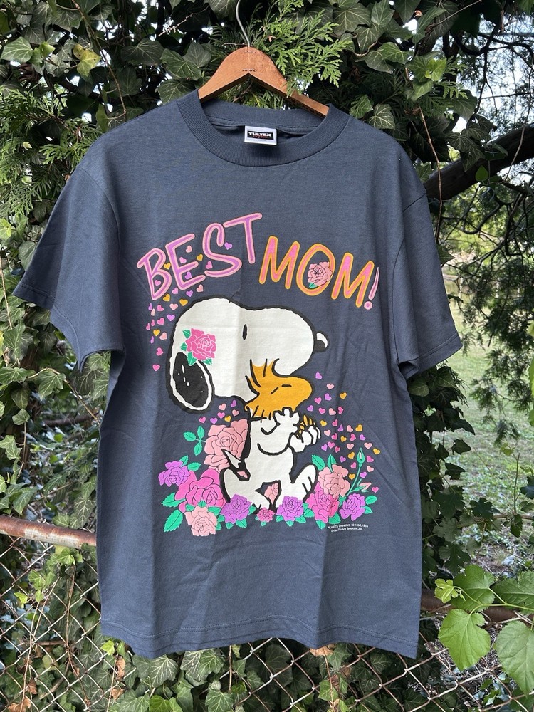 Vintage 1990s Peanuts Snoopy & Woodstock ‘Best Mom’ T-Shirt Size Md Tultex USA