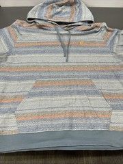 Vintage Hang Ten Hoodie Mens Medium Stripe Pullover Retro Kangaroo pocket Y2K 90