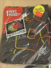 4 Vintage 1995 Fruit Of The Loom Pocket Men’s T-Shirt M 38-40 100% Cotton NEW