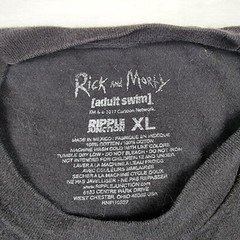 Rick and Morty Ripple Junction Adult Swim Mens XL Black T Shirt 2017 Adult Swim
