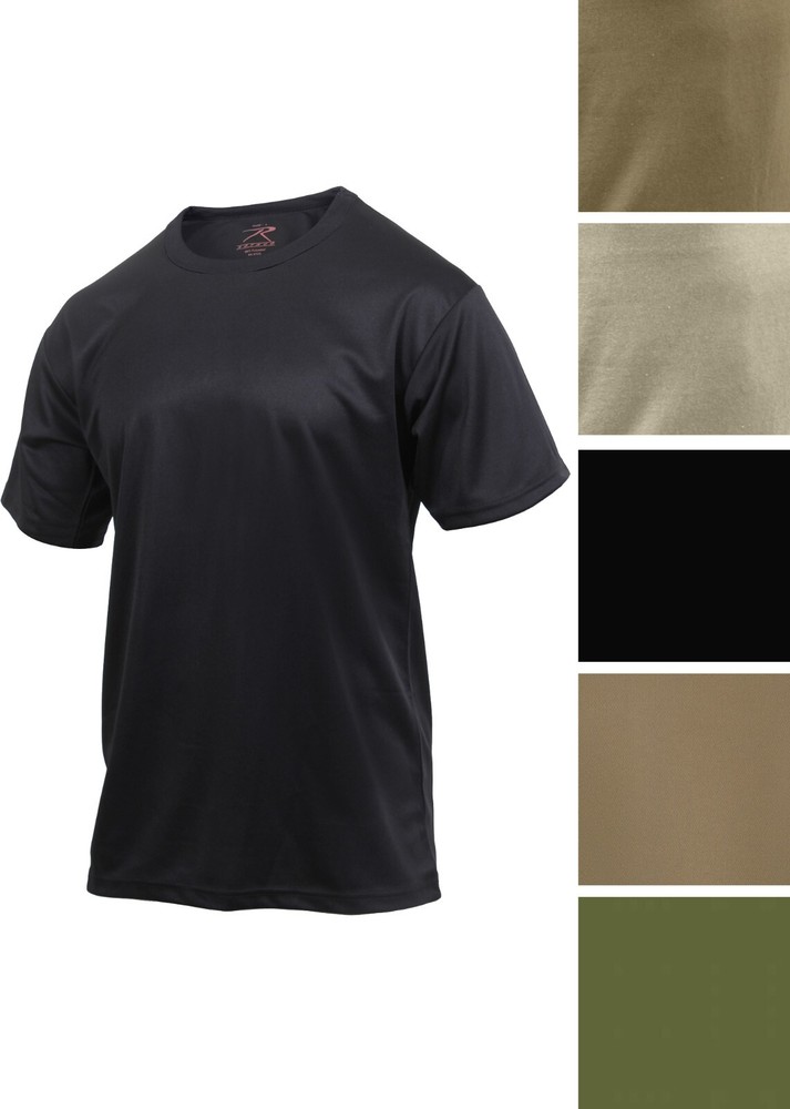 Quick Dry Moisture Wicking Solid T-Shirt Tactical Crew Workout Army Tee
