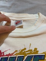 Vintage Nike Air Single Stitch XL Made In USA White Double Sided Multicolor