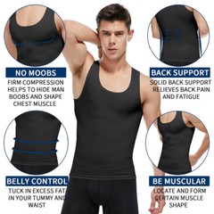 Men Compression Shirts Slimming Body Shaper Vest Tank Tops Abdomen Gynecomastia