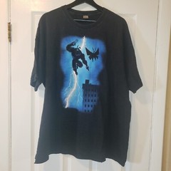 Y2K TICK MOTH Men’s Black Action Hero Font Sided Graphic Print T-Shirt Size 2XL