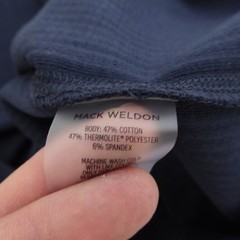 Mack Weldon Mens Shirt Navy Waffle Knit Long Sleeve Cotton Blend Size XL