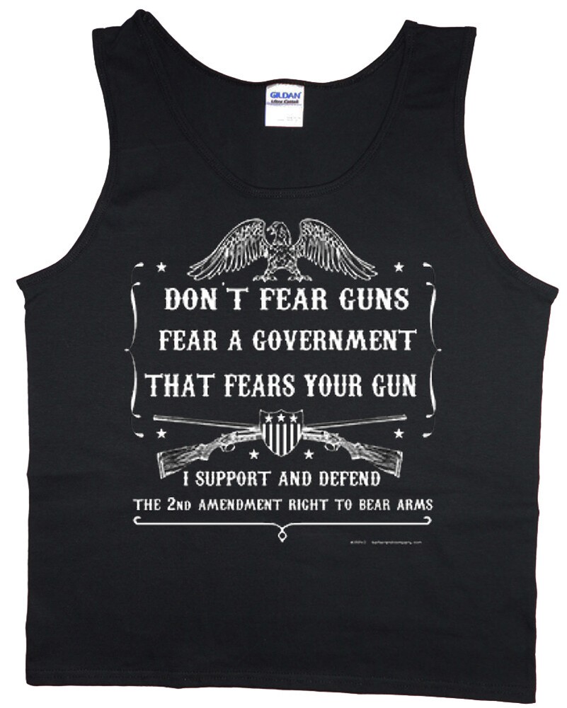Mens Tank Top Graphic Tee 2nd Amendment Gun Rights Sleeveless Muscle Shirt