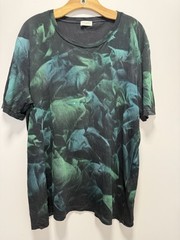 SAINT LAURENT Paris Tie Dye T-Shirt Tee Rive Gauche Archive Logo Black XXL $550