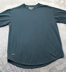 BYLT Shirt Mens XL Green Blue Drop Cut Long Sleeve BYLT Blend Basics Stretch Tee