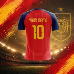 HOT NEW! Custom Spain Home 2026 Name And Number Soccer Gift For Fans