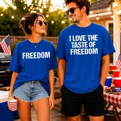 4th of July Couples Drinking Shirts Funny Matching Bar Crawl Tee Set