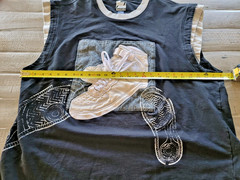 Vintage Raw Blue Mens 2XL Black White Grey Lace Up Buckle Sneaker Tank Top Shirt